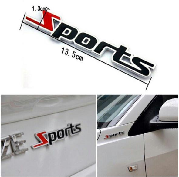 Chữ Sports kim loại dán trên ô tô